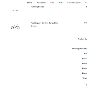 2024 Rad Power Bikes Rad Wagon 4 cargo bike (rear storage) Orange