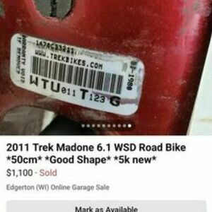 2011 Trek Madone 6.2 WSD Red