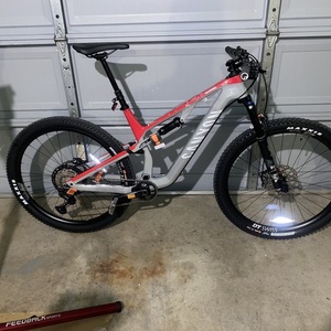 2021 Canyon bicycles NEURON CF8 Silver, gray or bare metal and Red
