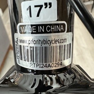 Priority Bicycles 600 Black