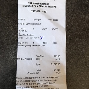 2018 Kona Blast Blue