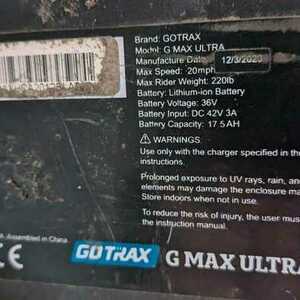 2020 GOTRAX G MAX ULTRA e-scooter Black and Teal