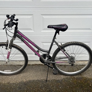 2023 Pacific Cycle mountain sport Silver, gray or bare metal, White, and Purple