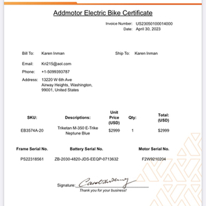 2023 Addmotor PS22318561 tricycle Blue