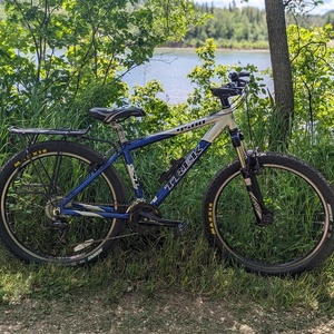 2004 Trek 4500 Blue and Silver, gray or bare metal