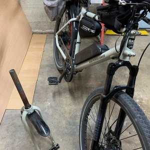 2021 Rad Power Bikes Radmission Silver, gray or bare metal and Green