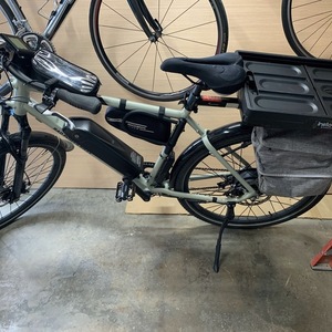 2021 Rad Power Bikes Radmission Silver, gray or bare metal and Green