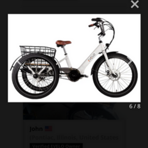 2023 Evelo 500W+20MPH tricycle White