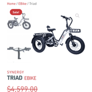 2024 Synergy Triad tricycle White