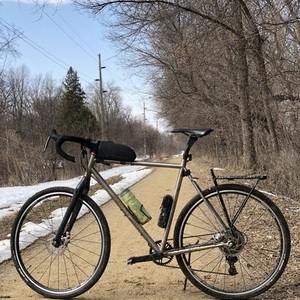 Custom Ti Frame Titanium Gravel Bike Silver, gray or bare metal