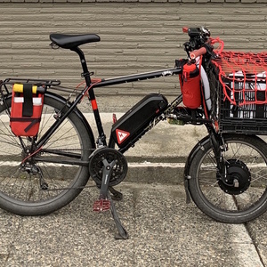 2010 Kona Smoke CycleTruck Electric Cargo Conve... cargo bike (front storage) Black and Red