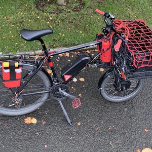 2010 Kona Smoke CycleTruck Electric Cargo Conve... cargo bike (front storage) Black and Red