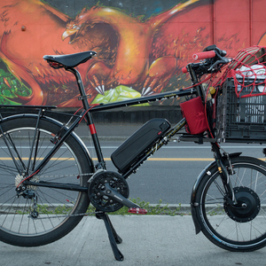 2010 Kona Smoke CycleTruck Electric Cargo Conve... cargo bike (front storage) Black and Red