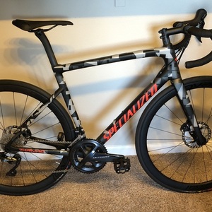 2019 Specialized Tarmac SL6 Black, Red, and Silver, gray or bare metal