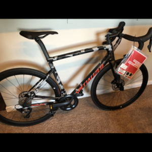 2019 Specialized Tarmac SL6 Black, Red, and Silver, gray or bare metal