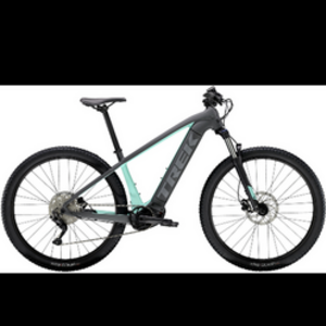 2024 Trek Powerfly 4 Silver, gray or bare metal and Teal