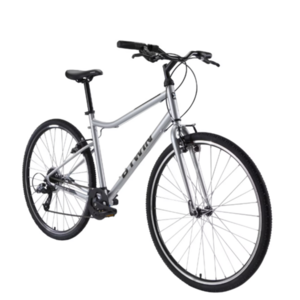 Hybrid Bike - Riverside 120 Riverside 120 Silver, gray or bare metal and Black