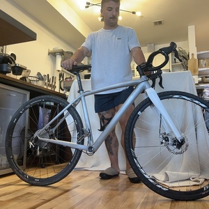 2014 Specialized CruX E5 Disc Frameset Silver, gray or bare metal and White