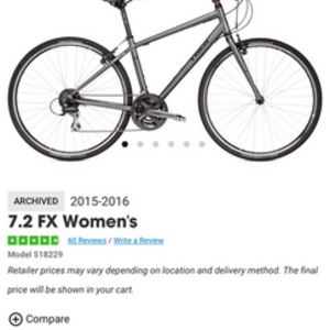 2016 Trek 7.2 fx wsd Silver, gray or bare metal
