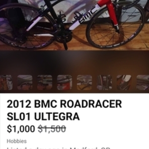 2012 BMC SL01 Red, Black, and White