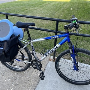 Trek 820 Single Track Blue and Silver, gray or bare metal