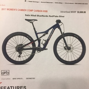 2017 Specialized Camber Blue
