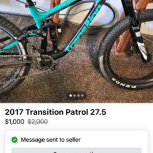 2017 Transition Bikes Patrol alloy Teal and Black