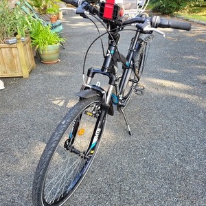 2016 Decathlon Rockrider 340 Silver, gray or bare metal and Blue