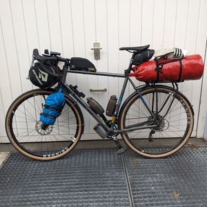 2020 Niner RLT9 Steel Silver, gray or bare metal, Blue, and Yellow or Gold