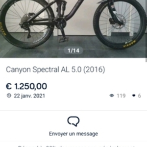2017 Canyon bicycles Spectral AL Black