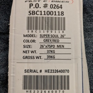 2023 Soul Fast E bikes Sonic Cuda Silver, gray or bare metal and Red