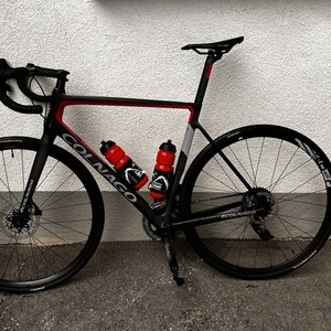 Colnago V3 Black, Red, and Silver, gray or bare metal