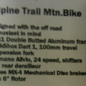 2009 Marin Bikes Alpine Trail Mountain Bike Blue