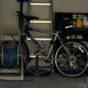 2001 Trek 820 Silver, gray or bare metal and Blue