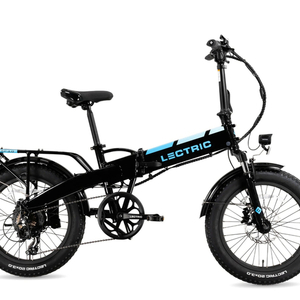 2024 Lectric eBikes XP 3.0 long range black step thru cargo bike rear Black and Blue