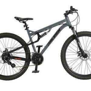 2023 Raleigh Peak Dual-Suspension Mountain Bike Silver, gray or bare metal