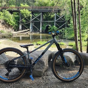 2023 Marin Bikes San Quentin 1 Silver, gray or bare metal, Black, and Blue