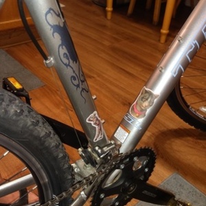 2025 Trek 4300 Silver, gray or bare metal, Blue, and Stickers tape or other cover-up