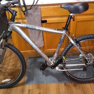 2025 Trek 4300 Silver, gray or bare metal, Blue, and Stickers tape or other cover-up