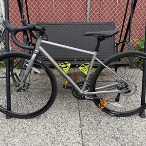 2024 Marin Bikes Nicasio Silver, gray or bare metal and Yellow or Gold