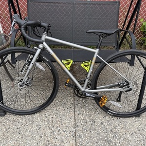 2024 Marin Bikes Nicasio Silver, gray or bare metal and Yellow or Gold