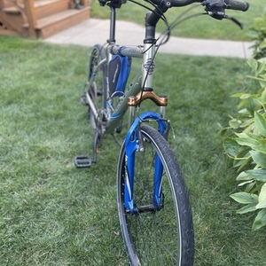 2004 Trek 4100 Blue and Silver, gray or bare metal