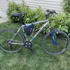2004 Trek 4100 Blue and Silver, gray or bare metal