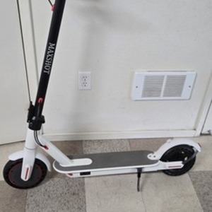 Maxshot V1 White outline-grey deck but BLACK stem e-scooter White, Black, and Silver, gray or bar...