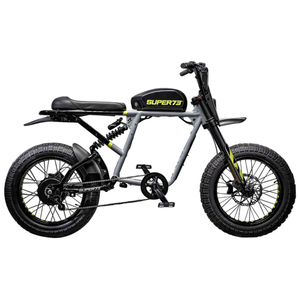 2021 Super73 RX Silver, gray or bare metal, Black, and Green