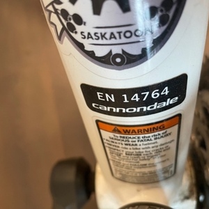 2014 Cannondale EN 14764 White, Blue, and Red