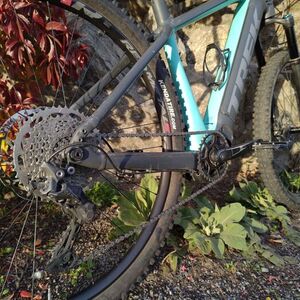 2021 Trek Powerfly 4 Silver, gray or bare metal and Green