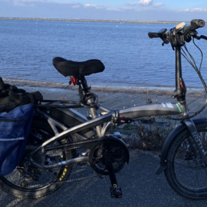 2023 Tern Tern Vektron S10 Folding Electric Bike Silver, gray or bare metal