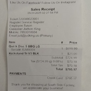 2021 Cannondale Quick Disk 5 Black