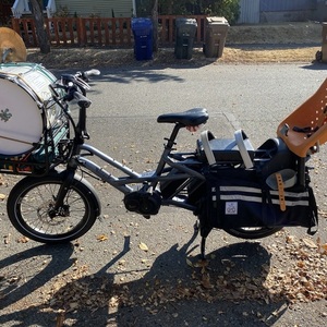 Tern GSD cargo bike rear Silver, gray or bare metal